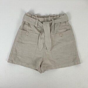 Joie Tan Linen Shorts with Belt - Stylish Summer Essential Size S